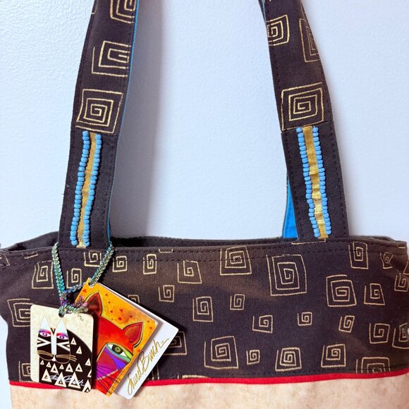 Laurel Burch Wild Cats Tote Bag Charm LB5340 Folklorica Retired Cat Lover Gift - Picture 12 of 16